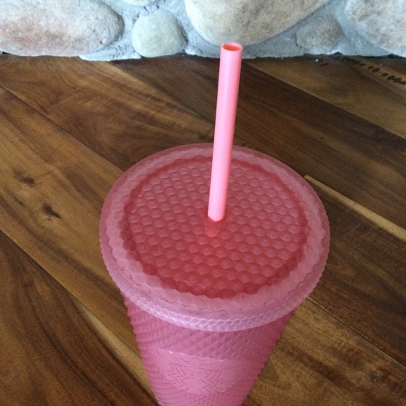 ✔️ New Starbucks 2022 Soft Touch Pink Studded Tumbler with Lid and Straw - Picture 4 of 6